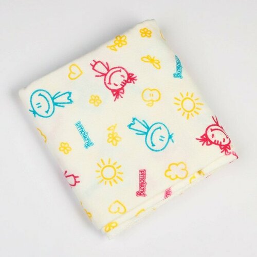 Пелёнка детская бязь 75х110 см хлопок 100 рисунок микс 725₽