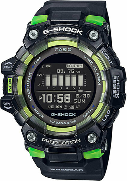 Наручные часы CASIO G-Shock GBD-100SM-1, черный, зеленый