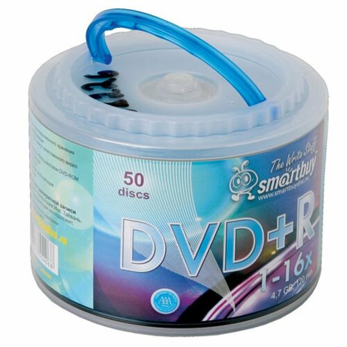 Лазер диск SmartBuy DVD-R 4.7 Gb 16x Cake box 50 шт.