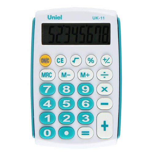Калькулятор Uniel UK-11B бирюза CU10D электронные часы uniel bv 11bsl utl 11b
