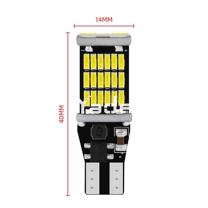 Светодиодные лампы W16W T15 12V 45 SMD диодов 2 шт. — фото 1