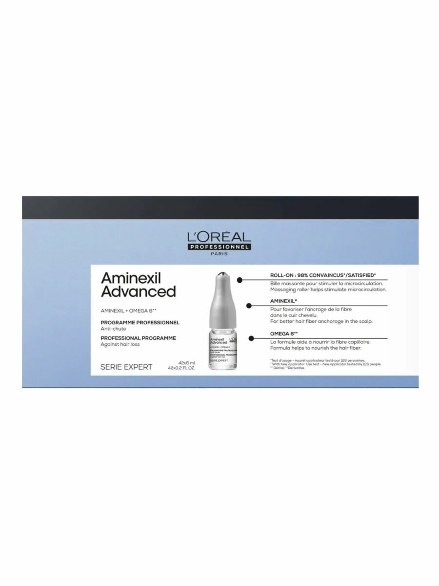 Loreal Professionnel Лосьон в монодозах Aminexil Advanced от выпадения волос, 10 х 6 мл (Loreal Professionnel, ) - фото №18