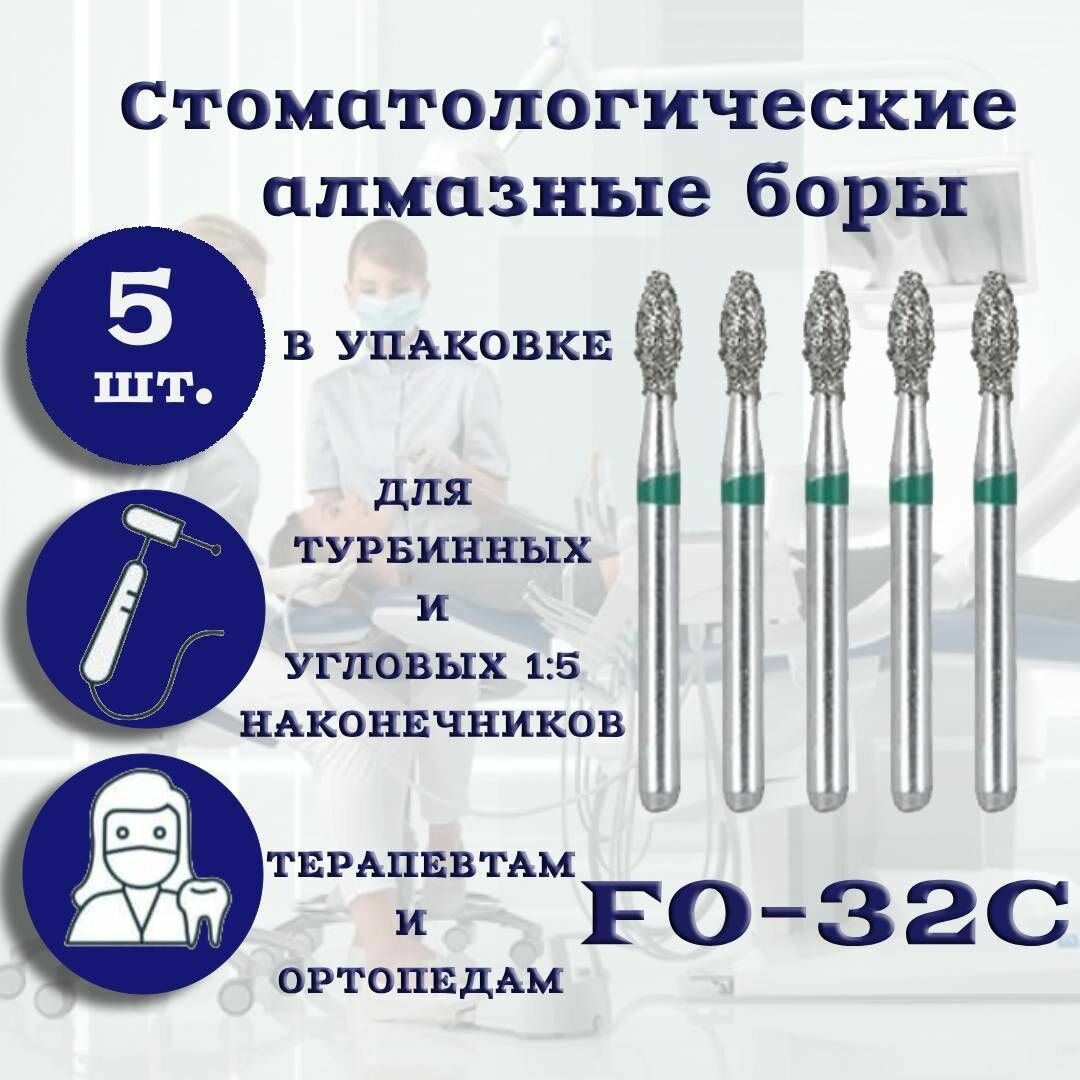 Стоматологические алмазные боры FO-32C