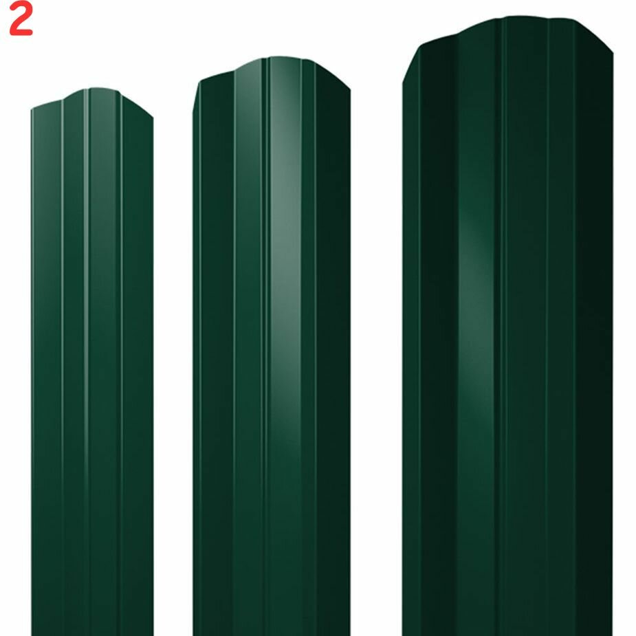 Евроштакетник двухсторонний М-образный 0,45 мм 100х2000 мм зеленый RAL 6005 (2 шт.)