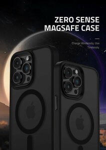 Фото Премиальный софт-тач чехол MagSafe для iPhone 15 Pro, Черный