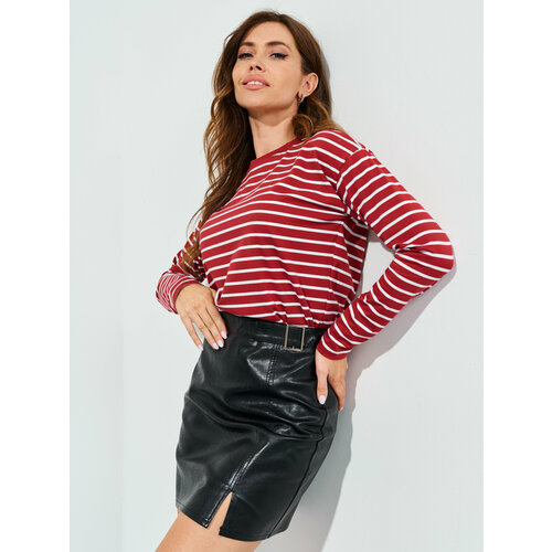 фото Лонгслив kapslook, размер m, бордовый, белый, красный