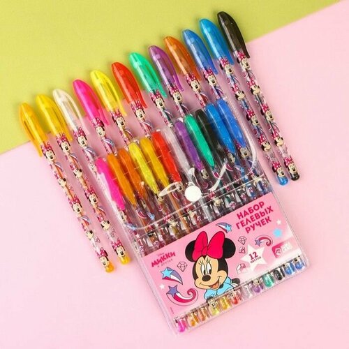 Набор гелевых ручек с блёстками 12 цветов Минни Маус 750₽