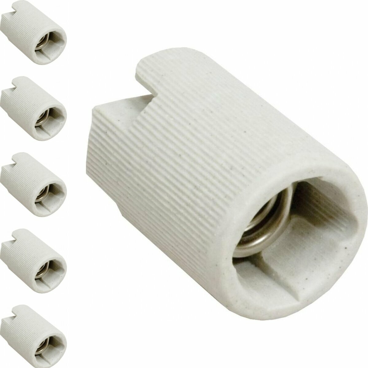 фото Патрон Feron Е14 керамический для точечных светильников белый (комплект из 5 шт.)