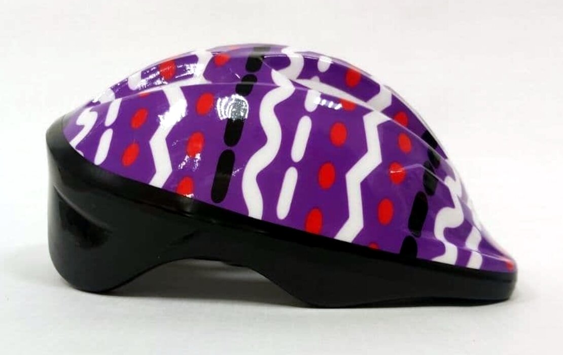 Детский шлем для самоката, скейта, роликов, фиолетовый, точки
