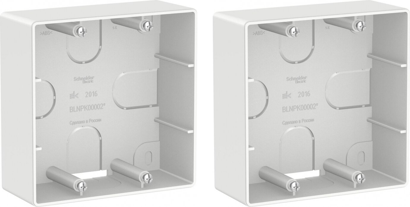 фото Коробка установочная Schneider Electric Blanca 100x100 квадратная IP20 белая (комплект из 2 шт.)