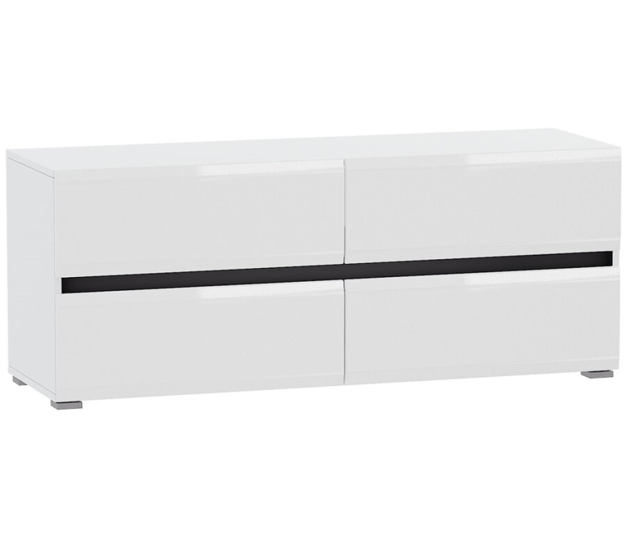 фото ТВ-тумба Woodville Сейдиль белый премиум / черный / белый глянец