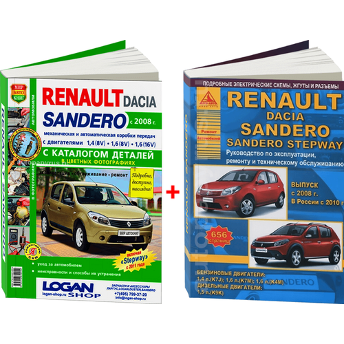 Комплект литературы по ремонту и обслуживанию Renault Sandero c 2008 года выпуска