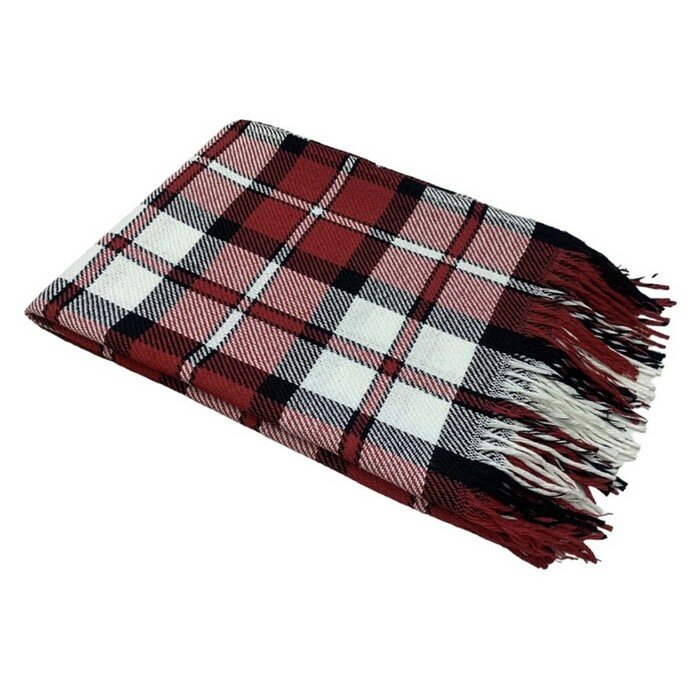 фото Плед Валенсия 140х200см, 03/BABBLE, бел/крас/антр, хл 50%, пэ 30%, пан 20%