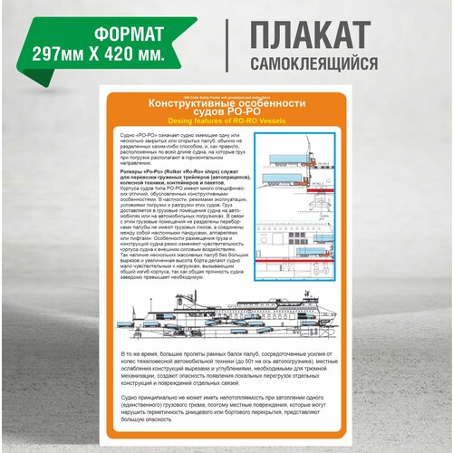 Плакат ИМО Конструктивные особенности судов PO-PO / А3 наклейка