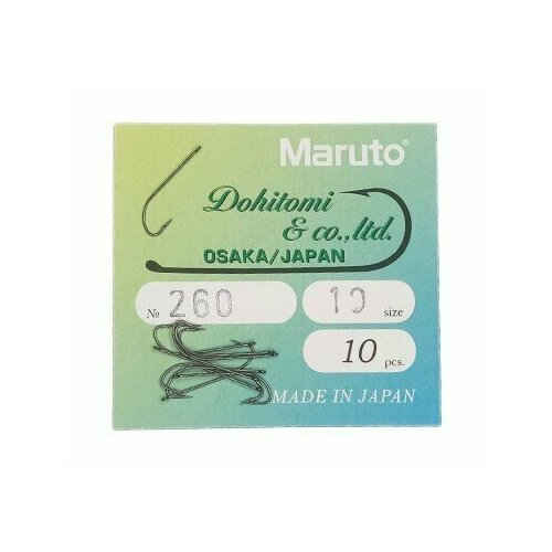 фото Крючок рыболовный универсал maruto 260 размер №10 (упак. 10 шт) с покрытием bn