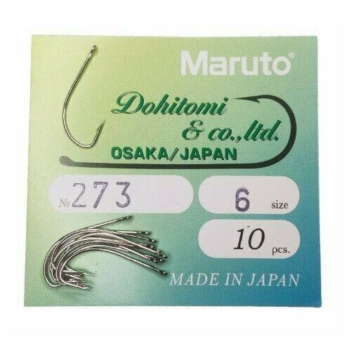 фото Крючок рыболовный универсал maruto 273 размер №6 (упак. 10 шт) с покрытием ni