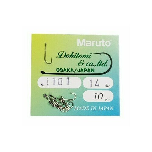 фото Крючок рыболовный универсал maruto 1101 размер №14 (упак. 10 шт) с покрытием br