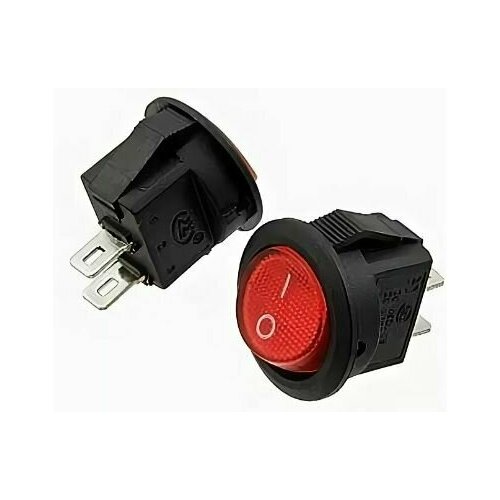 Выключатель (переключатель) 6A 2 контакта (2 положения, с подсветкой, красный) выключатель 10х15 2 контакта 2 положения красный