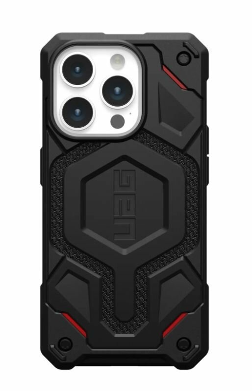 Чехол с поддержкой MAGSAFE Uag Monarch Pro для iPhone 15 Pro 6.1", цвет чёрный (Kevlar-Black)