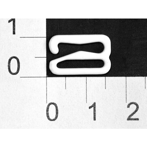 Крючок для бюстгальтера Металл 1209В белый ш.12мм (уп.50 шт.) 