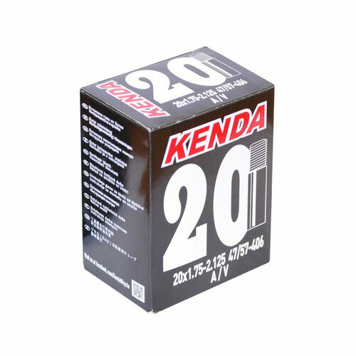 Камера велосипедная KENDA 20x1,75-2,125, автониппель 35мм камера велосипедная kenda 10x2 00 изогнут автониппель 35мм