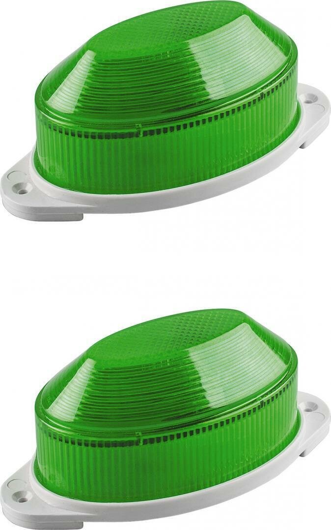 Светильник Feron ST1 1.3W стробоскоп IP54 зеленый (комплект из 2 шт)