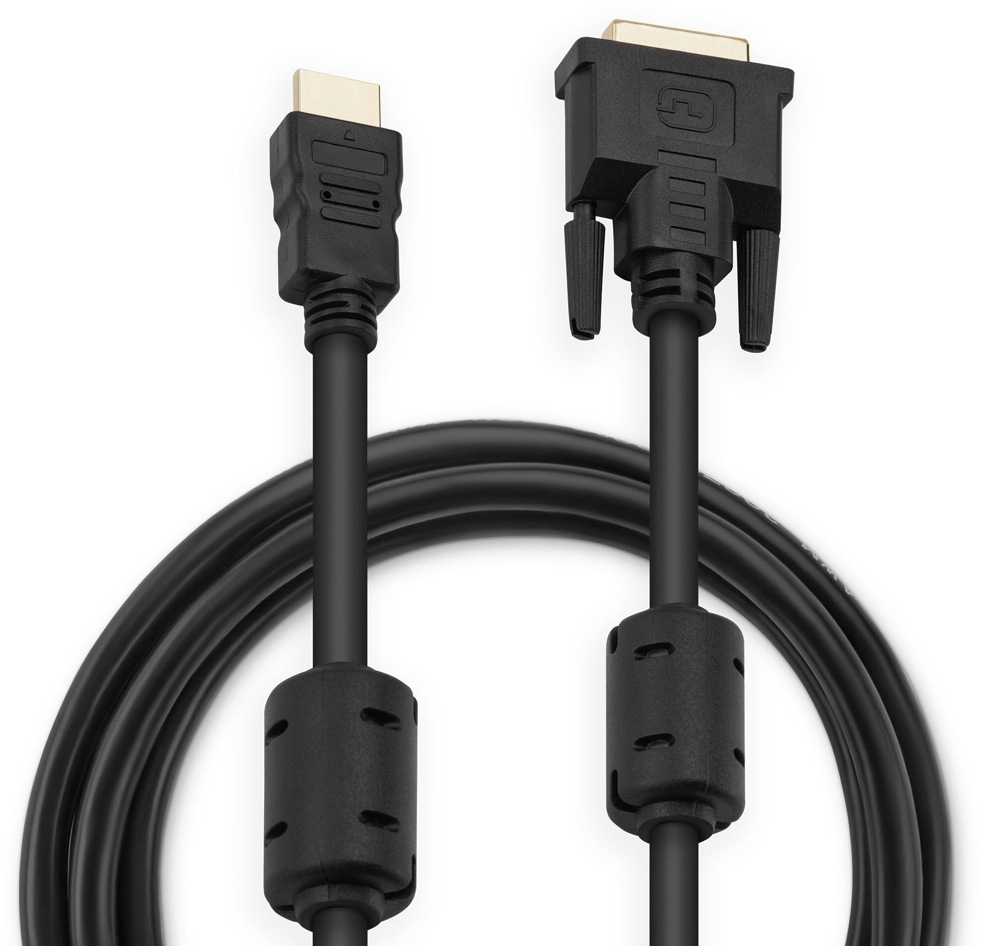 Кабель HDMI- DVI-D 5м Buro позолоченные контакты ферритовые кольца HDMI-19M-DVI-D-5M - фото №9