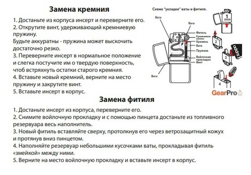 Набор из зажигалки 207 Zippo c ватой, кремниями и фитилём в картонной коробке - фотография № 3