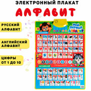 Азбука, Алфавит ( английские и русские буквы) звуковой плакат, музыкальный.