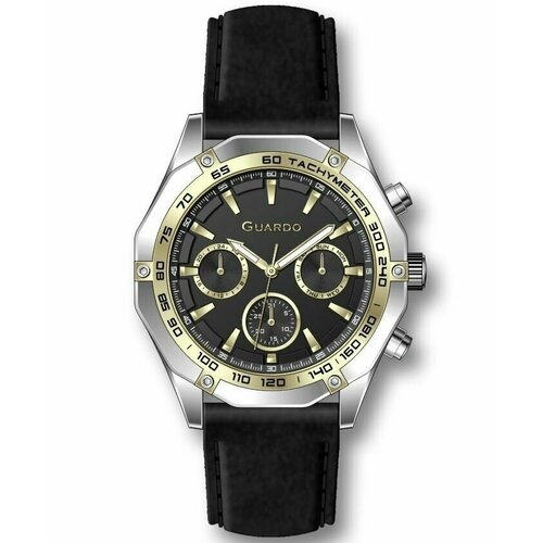 фото Наручные часы guardo 12719-4, серебряный, черный