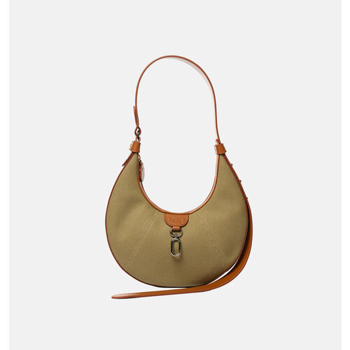 фото Сумка cns - coined in stone une femme mini olive/siena, фактура плетеная, гладкая, зеленый,