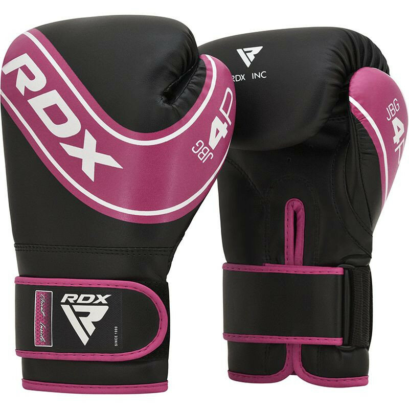 Боксерские перчатки детские RDX 4P 6oz розовый/черный