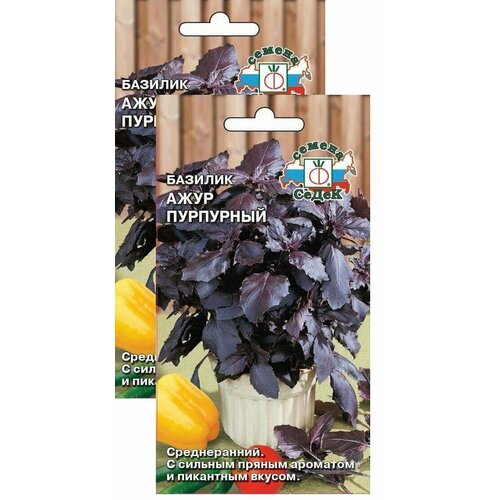 Семена Базилик Ажур Пурпурный 0,2 г (СеДеК) , 2 пакетика * 0,2 г