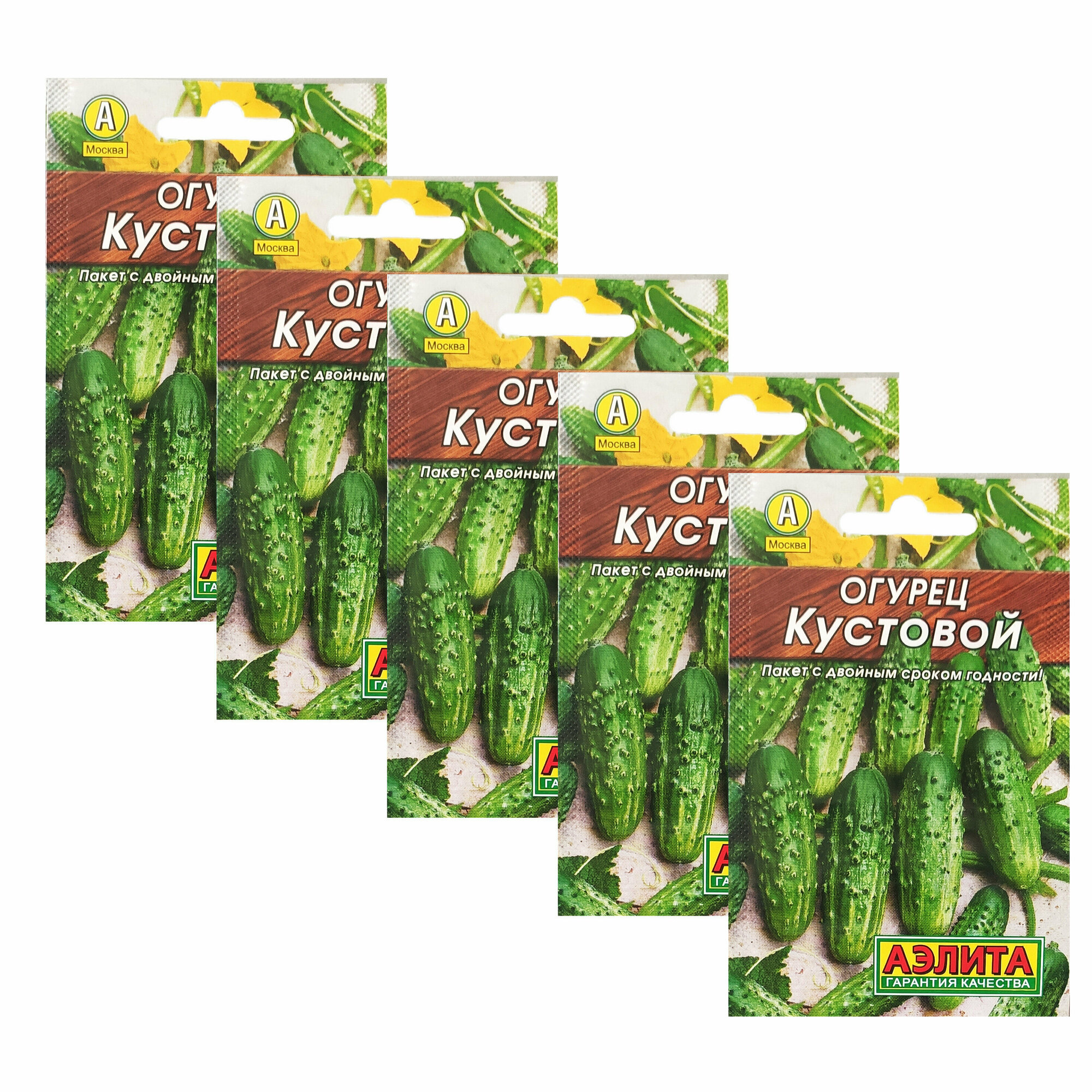 Семена Огурец Кустовой 20 шт (семян) (Аэлита, серия Лидер) , 5 пакетов