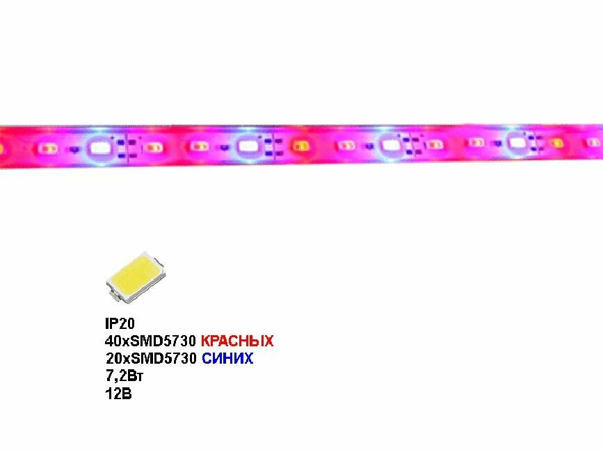 Светодиодная линейка для растений, фитосветильников BEELED BLDRB20-5730RRB60/1000A-12 - фотография № 1