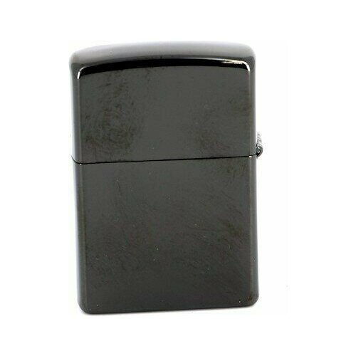 Зажигалка ZIPPO Classic с покрытием Ebony™, латунь/сталь, чёрная с логотипом, глянцевая, 38x13x57 мм