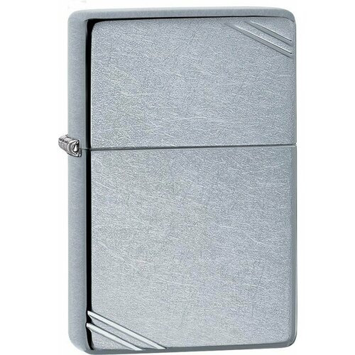 Зажигалка ZIPPO Vintage с покрытием Street Chrome™, латунь/сталь, серебристая, матовая, 38x13x57 мм