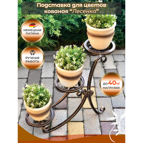 Подставка для цветов металлическая кованая 