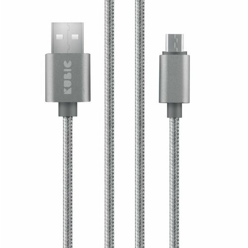 Кабель Kubic C05C Gray, USB - micro USB, текстиль, 3м, серый.