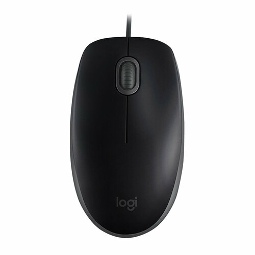 Мышь Logitech M110 Silent Mid Gray черная с серым, оптическая, бесшумная, 1000dpi, USB 1.8м мышь logitech m110 silent black 910 005502