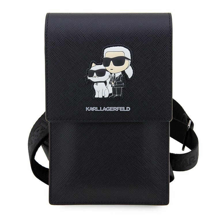 Karl Lagerfeld для смартфонов сумка Wallet Phone Bag PU Saffiano Karl & Choupette Black