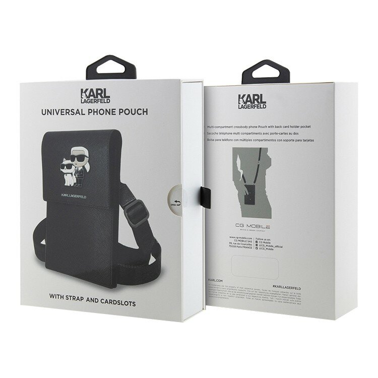 Karl Lagerfeld для смартфонов сумка Wallet Phone Bag PU Saffiano Karl & Choupette Black