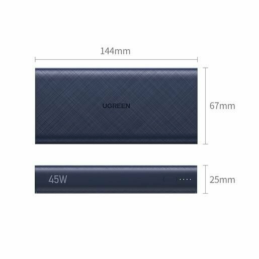 Внешний аккумулятор Ugreen PB165 Fast Charging Power Bank Dual Type-C / USB-A 45W 20000 мАч синий (80304) — фото 12