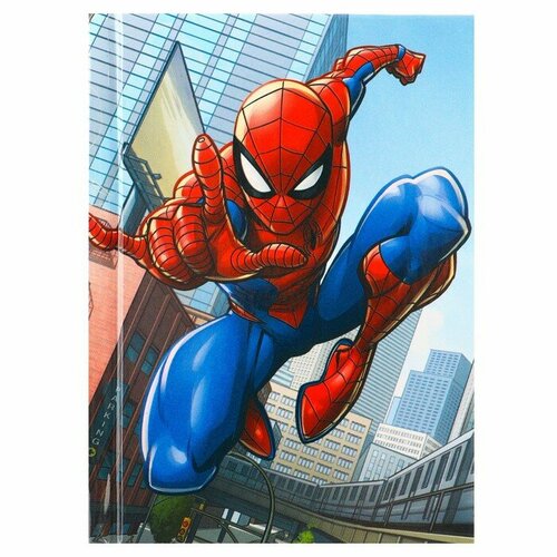 MARVEL Блокнот А7, 64 листа, в твёрдой обложке, Человек-паук