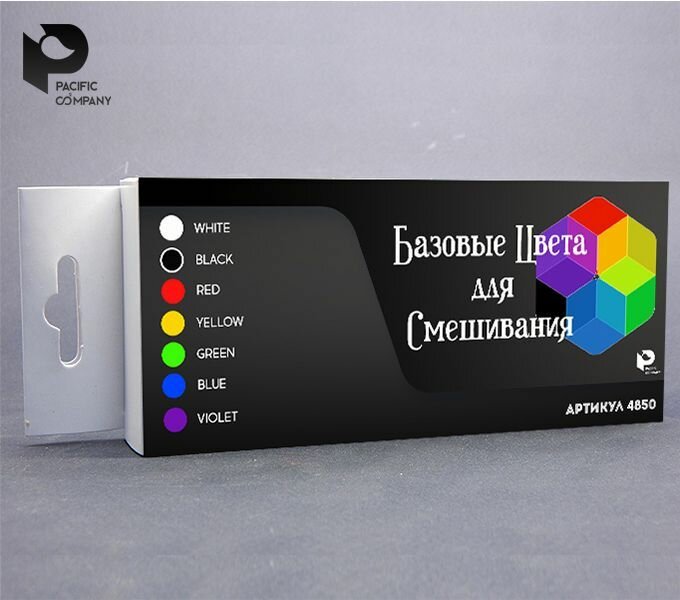 фото Pacific88 Набор красок для кисти Базовых цветов для смешивания, 7 шт по 10 мл