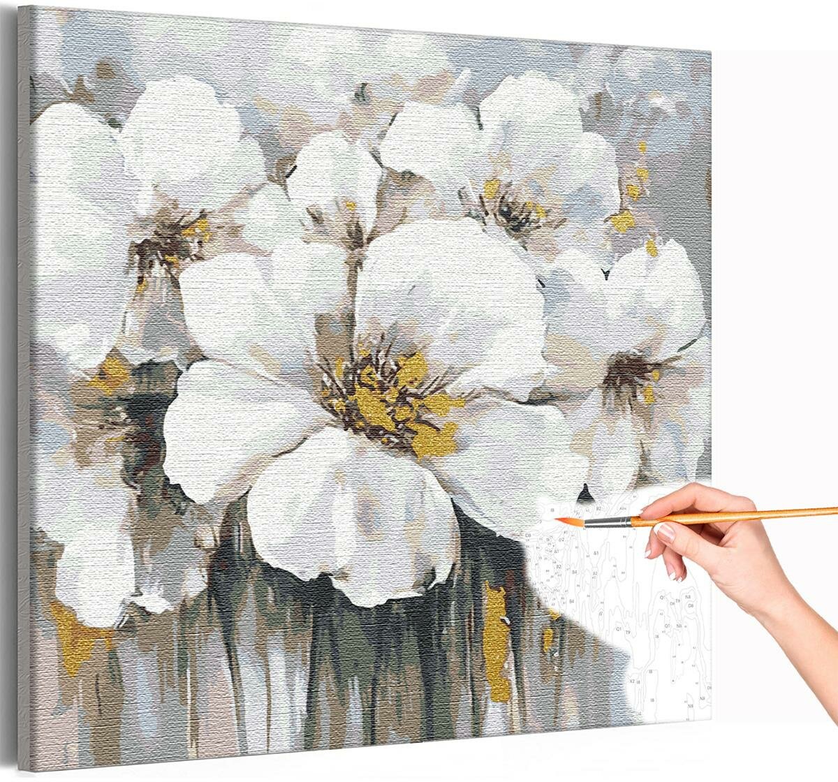 Стильные цветы / Натюрморт Раскраска картина по номерам на холсте с металлической краской 40х40