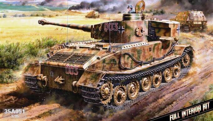 35A051 Amusing Hobby Танк Tiger P (003) ( с интерьером и циммеритом) 1/35