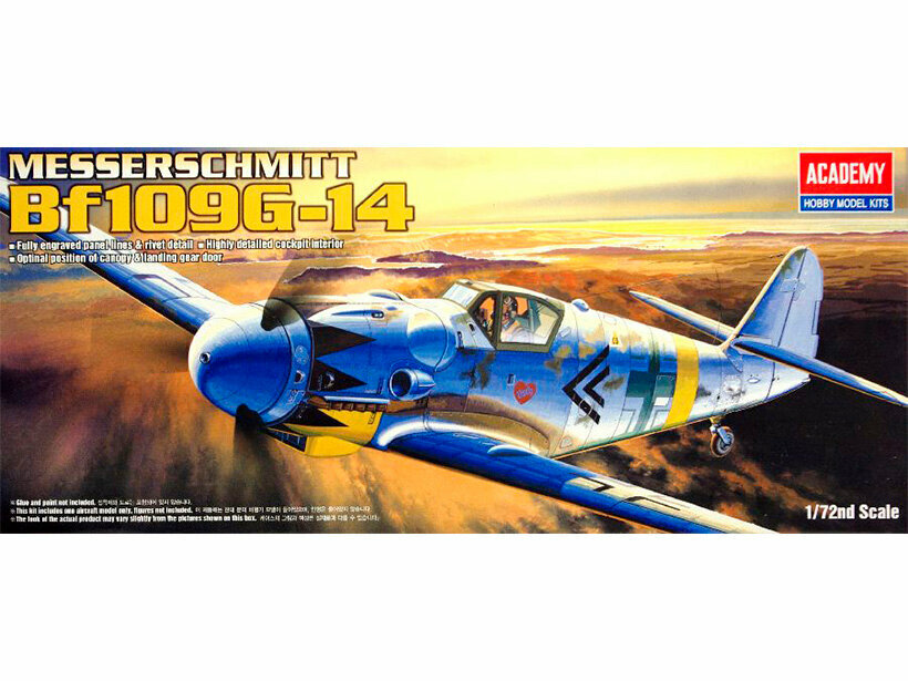 12454 Academy Немецкий самолёт Messerschmitt Bf-109G-14 (1:72)