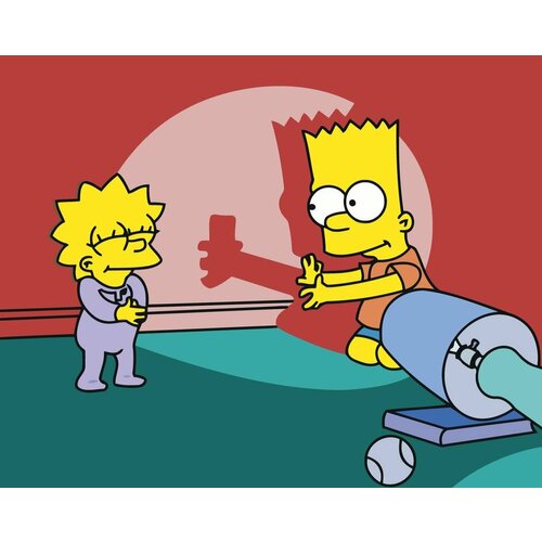 Картина по номерам на холсте на деревянном подрамнике Simpsons Симпсоны: Барт и Мэгги, Раскраска 40x50 см, Мультфильмы картина по номерам на холсте на деревянном подрамнике simpsons симпсоны лиза барт и мэгги зимой раскраска 40x60 см мультфильмы