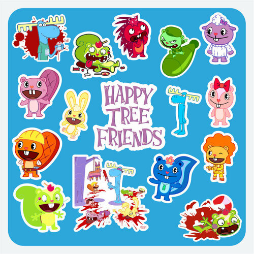 Наклейки-стикеры Happy Tree Friends 16шт.